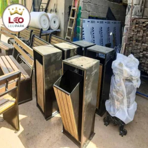 نیمکت چوبی فلزی ریلی