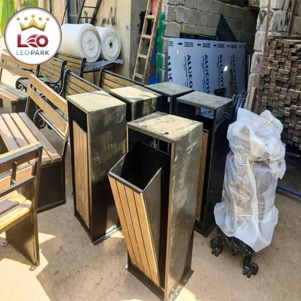 نیمکت چوبی فلزی ریلی