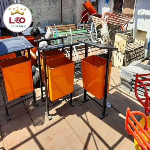 سطل زباله پارکی تمام فلزی
