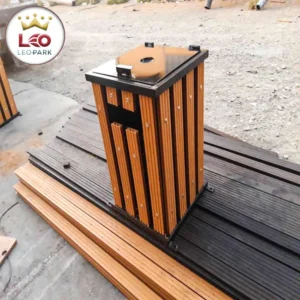 سطل آشغال چوب روس با درب