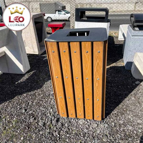 سطل زباله چوب و فلز