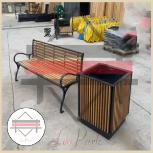 نیمکت چوبی فلزی