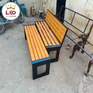 دو نیمکت پارکی پشتی دار و بدون پشتی با کفی چوب پلاست