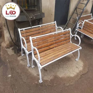 نیمکت پارکی چوبی فلزی