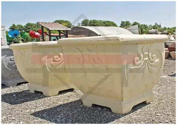 گلدان بتنی گلبرگ مربع بزرگ - تصویر 2