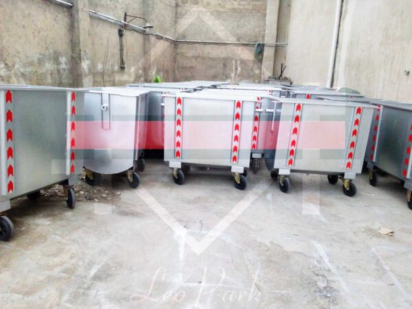 سطل زباله گالوانیزه 1100 لیتری قوس دار - تصویر 2