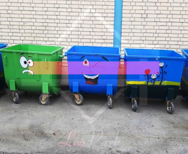 سطل زباله گالوانیزه محدب 660 لیتر - تصویر 3