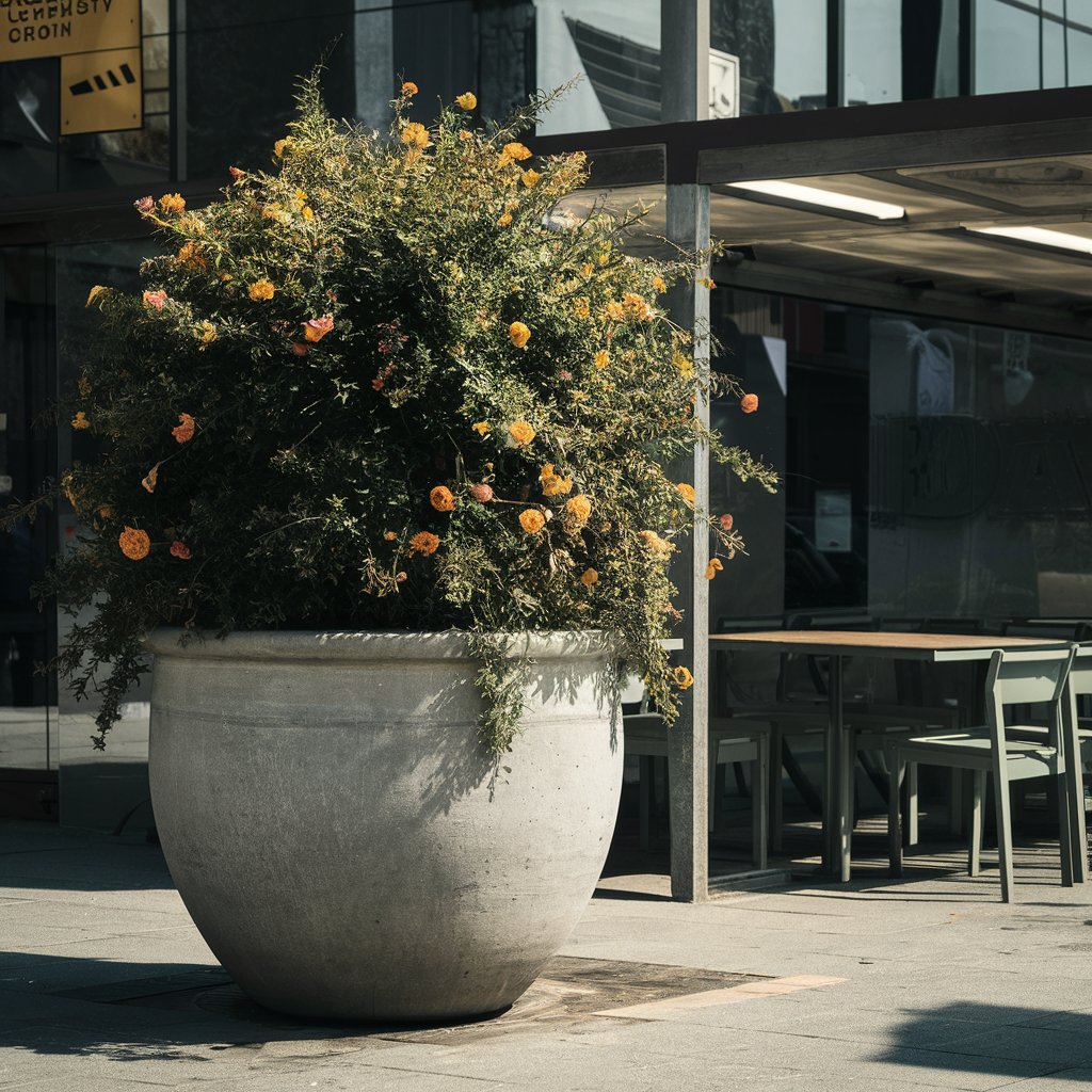 گلدان بتنی شهری در ابعاد بزرگ