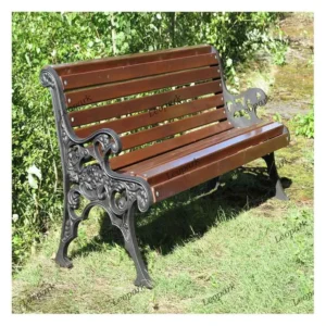 نیمکت چدنی با نشیمن و پشتی چوب پلاست