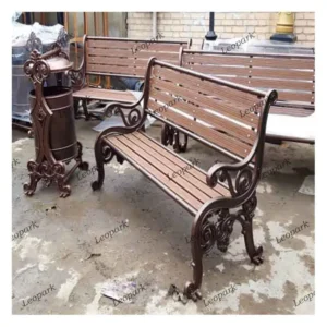 نیمکت و سطل زباله چدنی