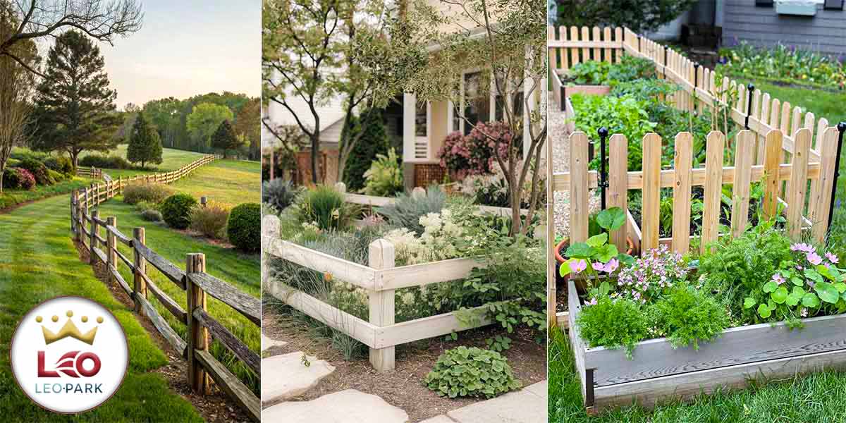 نرده چوبی دورباغچه