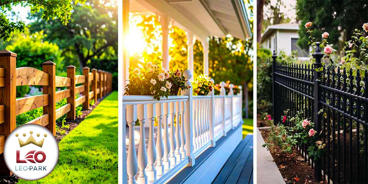 مقایسه سه مدل نرده دورباغچه: نرده پلیمری، نرده فلزی و چوبی