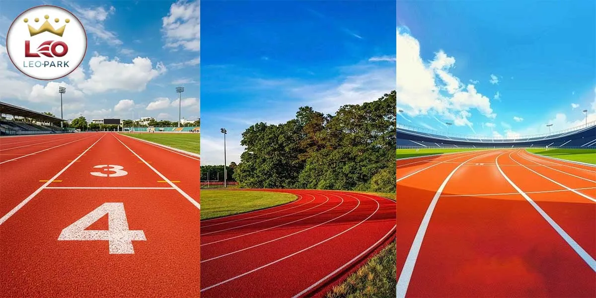 نمونه های کفپوش تارتان نصب شده در فضای باز