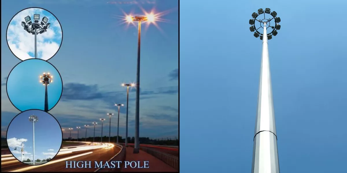 خرید برج نوری ۹ متری ثابت ۸ وجهی با پوشش گالوانیزه گرم