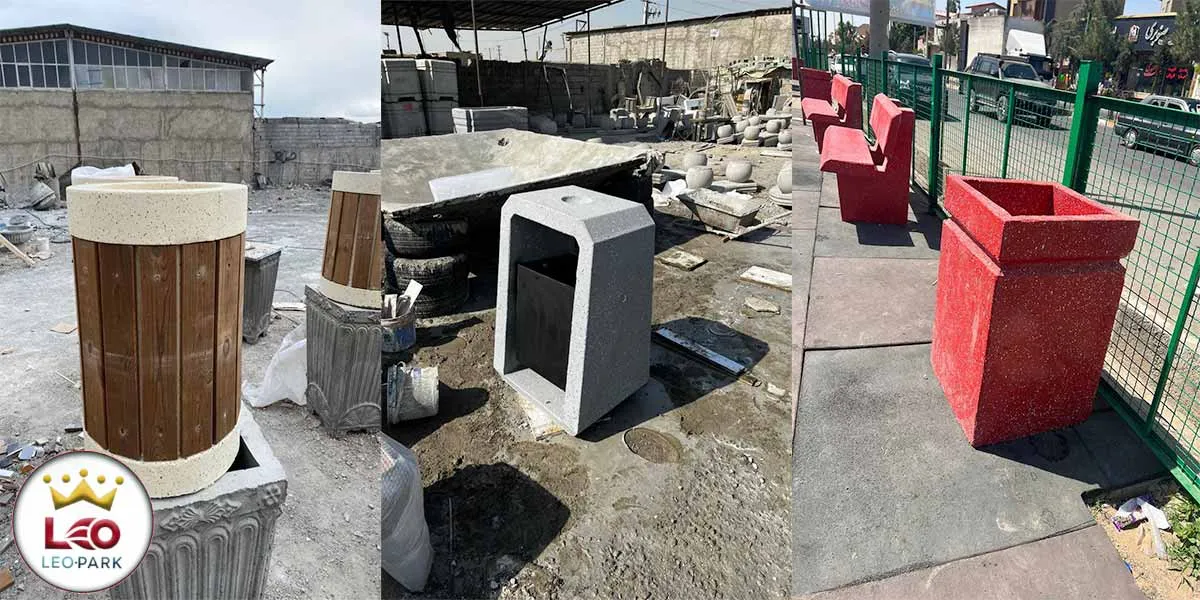 تولید و فروش انواع سطل زباله بتنی با بتن مسلح درجه یک