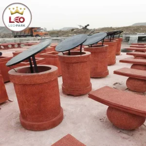 سطل زباله بتنی با سایبان فلزی