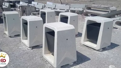 تولید انبوه سطل های بتنی با مخزن فلزی ضد زنگ لئوپارک