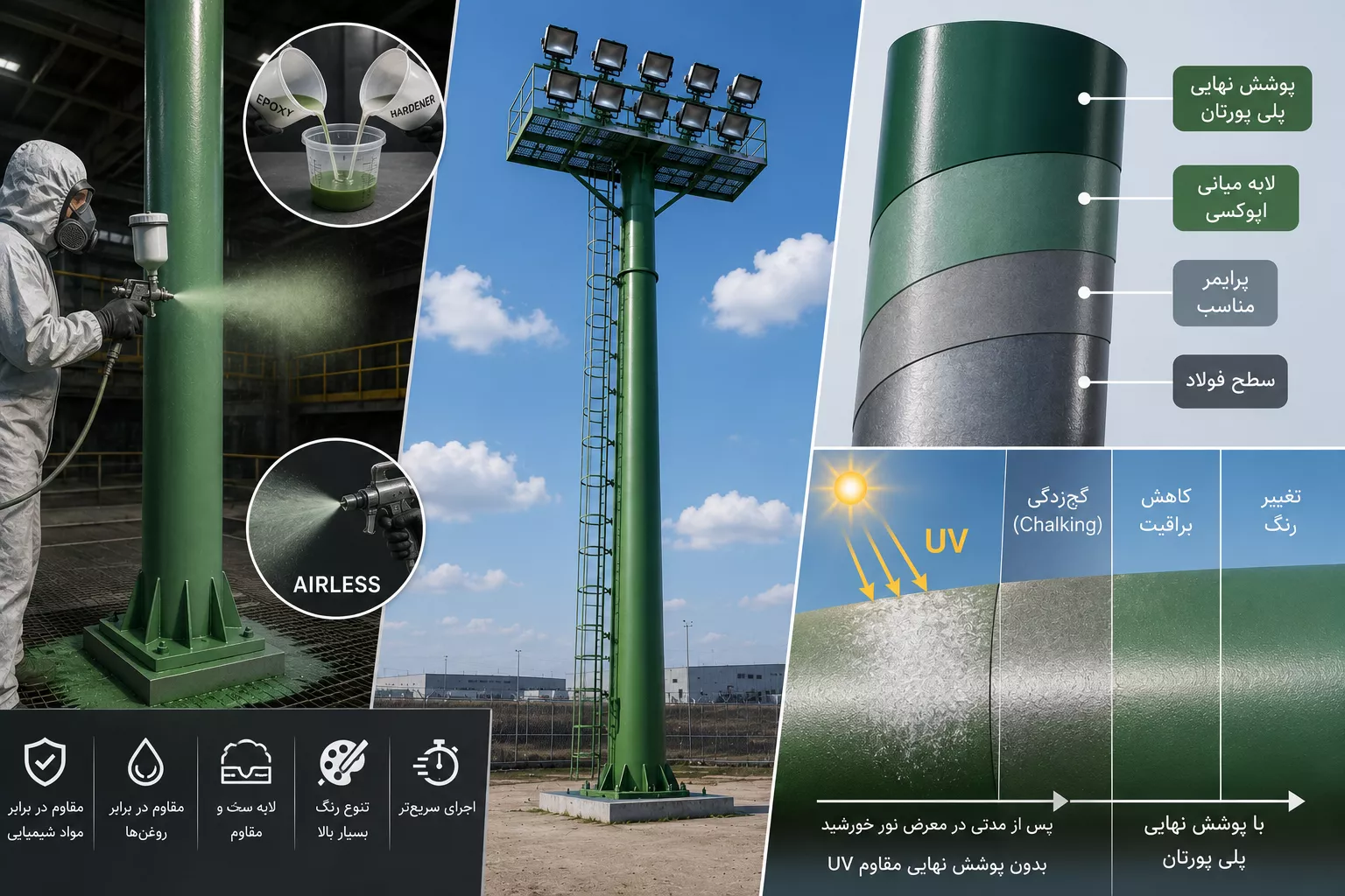 رنگ اپوکسی برای پوشش برج نوری