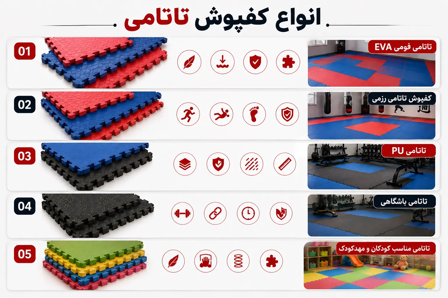 انواغ کفپوش تاتامی